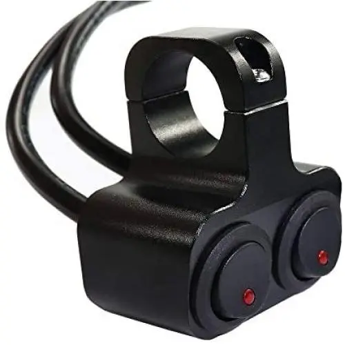 12v 16A Motorcycle ATV 7/8inch Handlebar Button Switch Headlight Hazard Brake Fog Light ON Off Switches (Red)