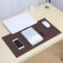 KINGFOM Desk Pad Office Desktop Protector 23.6'' x 11.8'', PU Leather Desk Mat Blotters Organizer with Comfortable Writing Surface (Dark Brown)