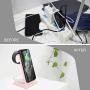 3 in 1 Wireless Charging Station, Qi-Certified Fast Wireless Charger Stand Dock for Airpods Pro/ 2, Apple Watch 6 SE 5 4 3 2, iPhone 12/11/ 11Pro/ X/XS/XR /8/8 Plus/Qi Phones