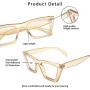 JiSoo Blue Light Reading Glasses Women 1.25 Trendy, Cat Eye Blue Light Readers 1.25, Computer Reading Glasses 1.25 Women, Transparent Brown