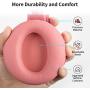 COWIN E7 PRO [Upgraded] Active Noise Cancelling Headphones Bluetooth Headphones with Microphone/Deep Bass Wireless Headphones Over Ear, 30 Hours Playtime for Travel/Work, Pink