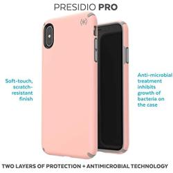 Speck Products Presidio Pro iPhone Xs Max Case, Macaroon Peach/Cathedral Grey