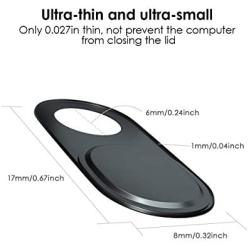 Webcam Cover, Camera Cover Slide, 0.027 Inch Ultra-Thin Metal Camera Privacy Covers for Laptop, PC, Smartphone, Protect Your Visual Privacy and Security (Black - 3 Pack)
