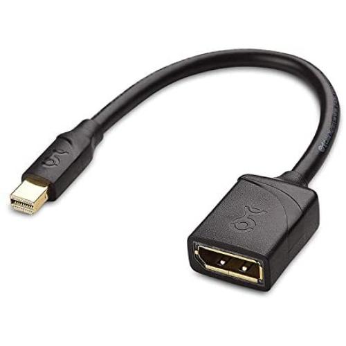 Cable Matters Mini DisplayPort to DisplayPort Adapter (Mini DP to DP) in Black - 4K Resolution Ready - Thunderbolt and Thunderbolt 2 Port Compatible