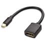 Cable Matters Mini DisplayPort to DisplayPort Adapter (Mini DP to DP) in Black - 4K Resolution Ready - Thunderbolt and Thunderbolt 2 Port Compatible