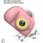 Feeyea Kids Camera with 18 Million Pixels Dual lens,with Carrying Case, Anti-drop Childrens real camera with Soft Silicone Shell,Great toy for 4-8 Years Girl,Pink(32GB TFcard included)