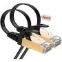 Ethernet Cable, VANDESAIL CAT7 Network Cable RJ45 High Speed STP LAN Cord Gigabit 10/100/1000Mbit/s Gold Plated Lead (3ft, Black-2pack)