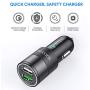 IWAVION Car Charger Compatible with iPhone 11 Pro Max/11/XS Max/XS/XR/X/8/7 Plus/7/6S/6/5S/5C/SE/5,iPad Pro/Air/Mini, with 3ft Charging Cable, Quick Charger 3.0&2.4A Dual Fast USB Car Charger Adapter