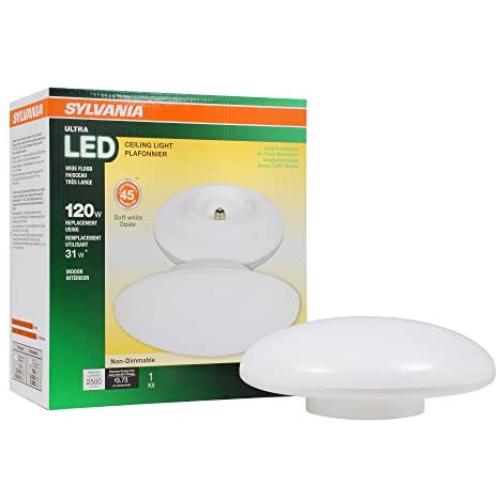 LEDVANCE Fixtures-2700K 75123 Porcelain Socket Sylvania 120W Equivalent, Ultra LED Medium Base Retrofit for Ceiling Light Fixtures, Efficient 31W, Soft White, 2700K