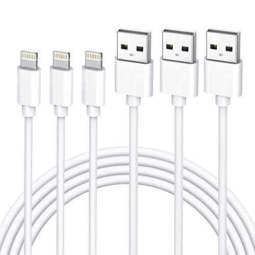 iPhone Charger [MFi Certified] 3Pack 10FT Lightning Cable S-10WH iPhone Charging Cable Cord Compatible iPhone 12/12 Pro/11 Pro/11 Pro Xs MAX XR X 8 8 Plus 7 7 Plus 6 6s 6 Plus SE 5 -White