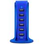 Aduro 40W 6-Port USB Desktop Charging Station Hub Wall Charger for iPhone iPad Tablets Smartphones with Smart Flow (Blue) Aduro 40W 6-Port USB Desktop Charging Station Hub Wall Charger for iPhone iPad Tablets Smartphones with Smart Flow (Blue)