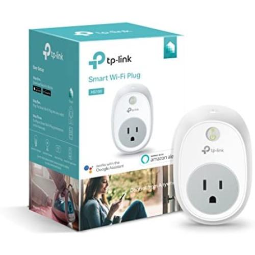 Kasa Smart (HS100) Plug by TP-Link, Smart Home WiFi Outlet Works with Alexa, Echo, Google Home & IFTTT, No Hub Required, Remote Control, 15 Amp, UL Certified, 1-Pack