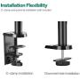 WALI Premium Single LCD Monitor Desk Mount Fully Adjustable Gas Spring Stand for One Screen up to 32 inch, 17.6lbs Weight Capacity (GSDM001), Black