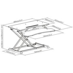 Dual Monitor Stand Up Desk | Desk Riser 32 Inch Wide by The House of Trade | Height Adjustable desks for Standing and Sitting