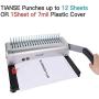 Binding Machine, 21-Holes, 450 Sheets, Comb Binding Machine with Starter Kit 100 PCS 3/8 Comb Binding Spines, Comb Binding Machine Perfect for Letter Size, A4, A5 or Smaller Sizes Office Documents