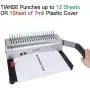 Binding Machine, 21-Holes, 450 Sheets, Comb Binding Machine with Starter Kit 100 PCS 3/8 Comb Binding Spines, Comb Binding Machine Perfect for Letter Size, A4, A5 or Smaller Sizes Office Documents