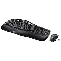 Logitech MK550 Wireless Wave Keyboard and Mouse Combo - Includes Keyboard and Mouse, Long Battery Life, Ergonomic Wave Design - Black