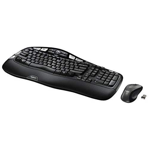 Logitech MK550 Wireless Wave Keyboard and Mouse Combo - Includes Keyboard and Mouse, Long Battery Life, Ergonomic Wave Design - Black