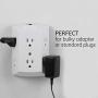 GE 6-Outlet Wall Tap, 2 Pack, Reset Button, Circuit Breaker, Power Extender, Adapter Spaced, 3 Prong Plug, Grounded, UL Listed, White, 46854