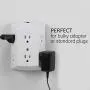 GE 6-Outlet Wall Tap, 2 Pack, Reset Button, Circuit Breaker, Power Extender, Adapter Spaced, 3 Prong Plug, Grounded, UL Listed, White, 46854