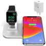 BNCHI 2 in 1 Aluminum Alloy Charging Station Compatible with iPhone12/12 Mini/12 Pro Max/11/11pro/X/Xs/Xs MAX/8 Plus/8 and iWatch 6/5/4/3/2/1(with QC3.0 Adapter)