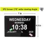 Digital Alarm Clock Wall Bedroom Calendar, 16 Reminders 5 Custom Alarms, Memory Loss Elderly Seniors Dementia Sufferers Alzheimers Vision Impaired Children - White