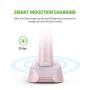Hanasco Sonic Electric Toothbrush Rechargeable for Adults, 4 Modes with Build in 2 Mins Timer, 3 Brush Heads Included, Whitening Clean 4 Hours Charge for 30 Days Use, Soft Bristles, 38,000 VPM Pink