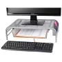 Mind Reader 2MESHMON-SIL Metal Mesh Stand and Desk Organizer with Drawer, Monitor Riser, Silver-2 Pack