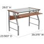 Flash Furniture Glass Computer Desk with Pull-Out Keyboard Tray and Bowed Front Frame