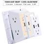 USB Wall Charger, Surge Protector, POWRUI 6-Outlet Extender with 2 USB Charging Ports (2.4A Total) and Night Light, 3-Sided Power Strip with Adapter Spaced Outlets - White，ETL Listed
