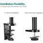 WALI Premium Dual LCD Monitor Desk Mount Fully Adjustable Gas Spring Stand for Display up to 32 inch, 17.6 lbs Capacity (GSDM002), Black