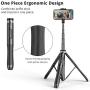 ATUMTEK 51'' Selfie Stick Tripod, All in One Extendable Phone Tripod Stand with Bluetooth Remote 360° Rotation for iPhone and Android Phone Selfies, Video Recording, Vlogging, Live Streaming - Black