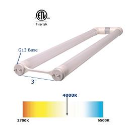 ELB Electronics LEDT8-17-840-B-FHF U3 LEDT8-17-840-B-FHF U3, Plug and Play LED 3'' U-Bend lamp, 17.5W, 4000K (Cool White), T8 and T12 Ballast Compatible, ETL Listed, White (Pack of 10)