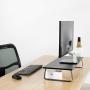 VIVO Black 24 inch Monitor Riser - Wood & Steel Desktop Stand, Screen, Keyboard, Laptop, Small TV Ergonomic Desk and Tabletop Organizer STAND-V000D