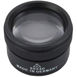 30X Portable Pocket Reading Magnifier Optics Loupes Mini Desk Magnifier Loop Microscope Magnifying Glass Lens for Jeweler Coins Maps Antiques Magazines Electronics (30X 40MM)