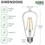 Sunco Lighting ST64 LED Bulb, Dimmable, Waterproof, 8.5W=60W, 4000K Cool White, Vintage Edison Filament Bulb, 800 LM, E26 Base, Restaurant or String Lights - UL