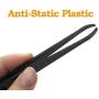 Amgiimor 16Pcs Precision Anti-Static Tweezers Kit, Plastic Tweezers Set for Craft, Electronics, DIY, Repair Tool