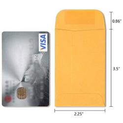ValBox #1 Coin Envelopes 2.25x 3.5 Small Parts Envelope with Gummed Flap for Home, Garden or Office Use, Brown Kraft Seed Envelopes 500 per Box