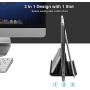 Vertical Laptop Stand Holder Adjustable Desktop Notebook Dock Space-Saving Three-in-one for All MacBook Pro Air, Mac,HP, Dell, Microsoft Surface,Lenovo, up to 17.3 inch Black