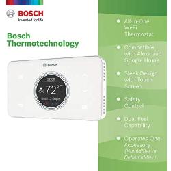 Bosch Thermotechnology BCC50 Wi-Fi Thermostat-Works with Alexa and Google Assistant, All-in-One, Touch Screen, Safety Control, Smart Home, White