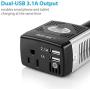 BESTEK 150W Power Inverter 12V to 110V Voltage Converter Car Charger Power Adapter with 2 USB Charging Ports (3.1A Shared)