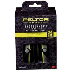 Peltor Sport Shotgunner II Low-Profile Hearing Protector, Black, NRR 24 dB