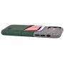 Dockem iPhone 11 Pro Wallet Case: Built-in Metal Plate for Magnetic Mounting & 2 Credit Card Holder Slots (5.8'' Luxe M2 Synthetic Leather, Green and Grey)