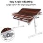 Laptop Bed Table, NEARPOW Adjustable Laptop Bed Tray for Computer and Laptop Bed Stand, Laptop Desk for Bed, Lap Desk for Adults for Eating and Writing in Sofa and Couch, Brown