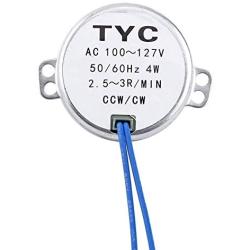 Synchronous Synchron Motor,Turntable motor,Cuptisserie/Electric motor with 7mm Flexible Coupling Connector,110V motor,50/60Hz AC 100~127V 4W CCW/CW For Hand-Made,School Project,Model-4Pack (2.5-3RPM)