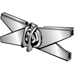 Morris Products T-Bar Scissor Clips – 2 Piece Zinc Plated Clip, Wing Nut Washer – for Mounting Fixtures, Boxes to 1” Bar – UL Listed – 5/8” Sheet Stud Size