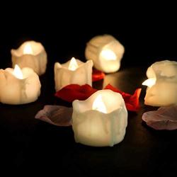 MIOSIST 12Pcs LED Electronic Candle with Timer,Candle Simulating Dripping Effect and Flashing Flame, Flameless Flickering Candles for Wedding Proposal Party Halloween Christmas Decor(Warm White)