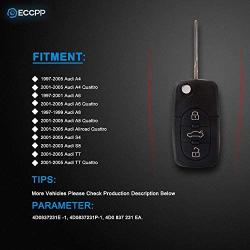 ECCPP 2X Keyless Remote Shell CASE Uncut Keyless Replacement fit for 97 98 99 00 01 02 03 04 05 Audi A4 Quattro A6 A8 Quattro All Road Quattro 4D0837231E 4D0837231P