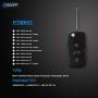 ECCPP 2X Keyless Remote Shell CASE Uncut Keyless Replacement fit for 97 98 99 00 01 02 03 04 05 Audi A4 Quattro A6 A8 Quattro All Road Quattro 4D0837231E 4D0837231P
