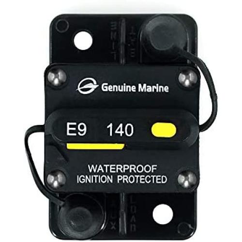 140 Amp Waterproof Circuit Breaker with Manual Reset Suitable for Motor Auto Car Marine Boat Bike Stereo Audio 12V-24V DC (140A)